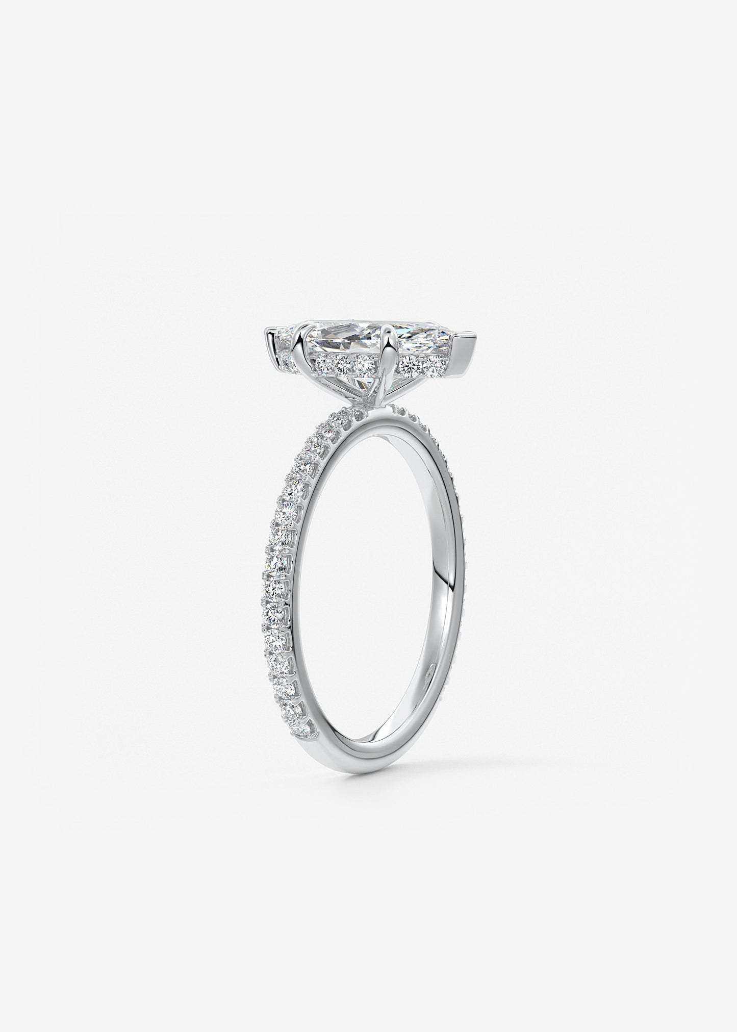 Oval Solitaire With Raised Basket Gallery Lab Grown Diamond Engagement Ring