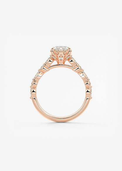 Oval Solitaire With Raised Basket Gallery Lab Grown Diamond Engagement Ring