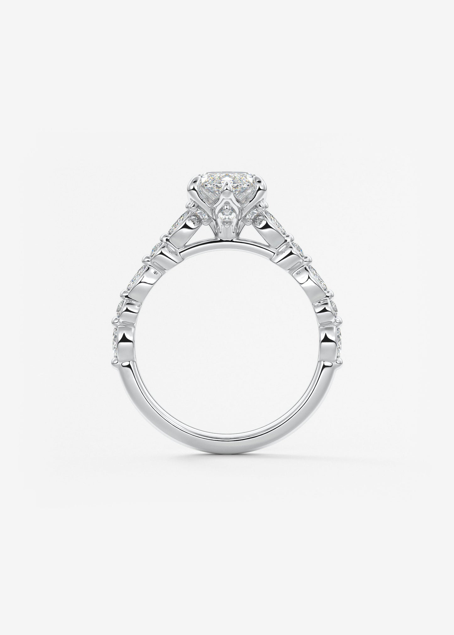 Oval Solitaire With Raised Basket Gallery Lab Grown Diamond Engagement Ring