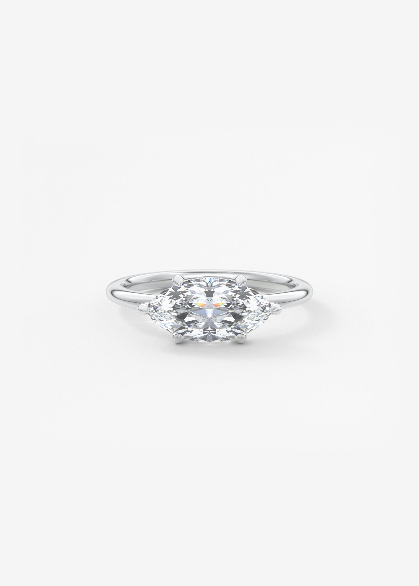 Oval Solitaire With Raised Basket Gallery Lab Grown Diamond Engagement Ring