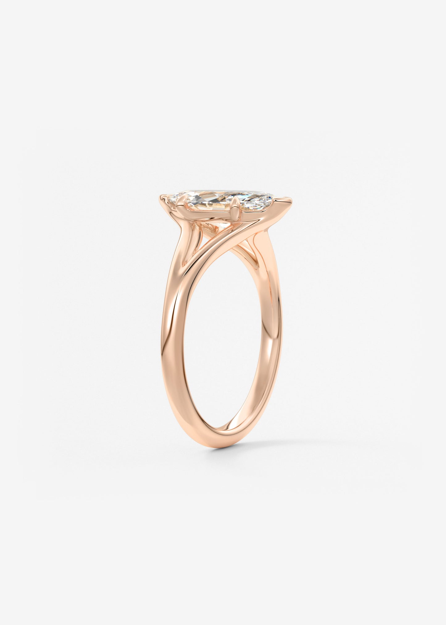 Oval Solitaire With Raised Basket Gallery Lab Grown Diamond Engagement Ring