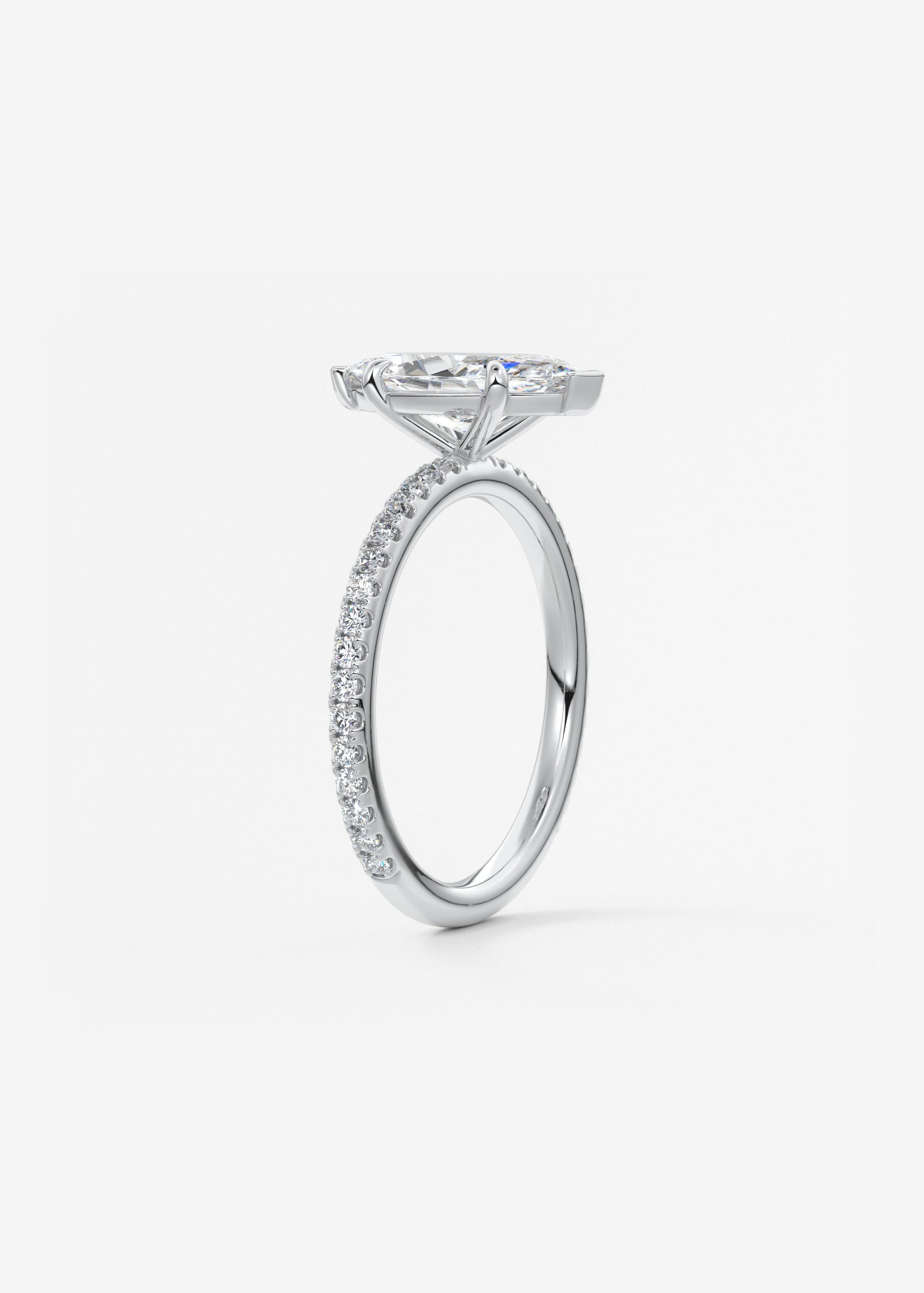 Oval Solitaire With Raised Basket Gallery Lab Grown Diamond Engagement Ring