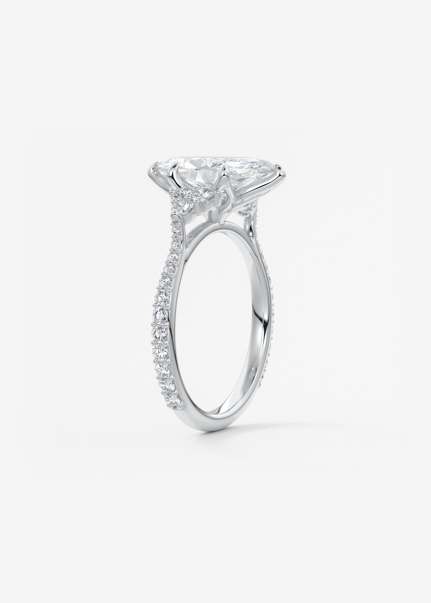 Oval Solitaire With Raised Basket Gallery Lab Grown Diamond Engagement Ring