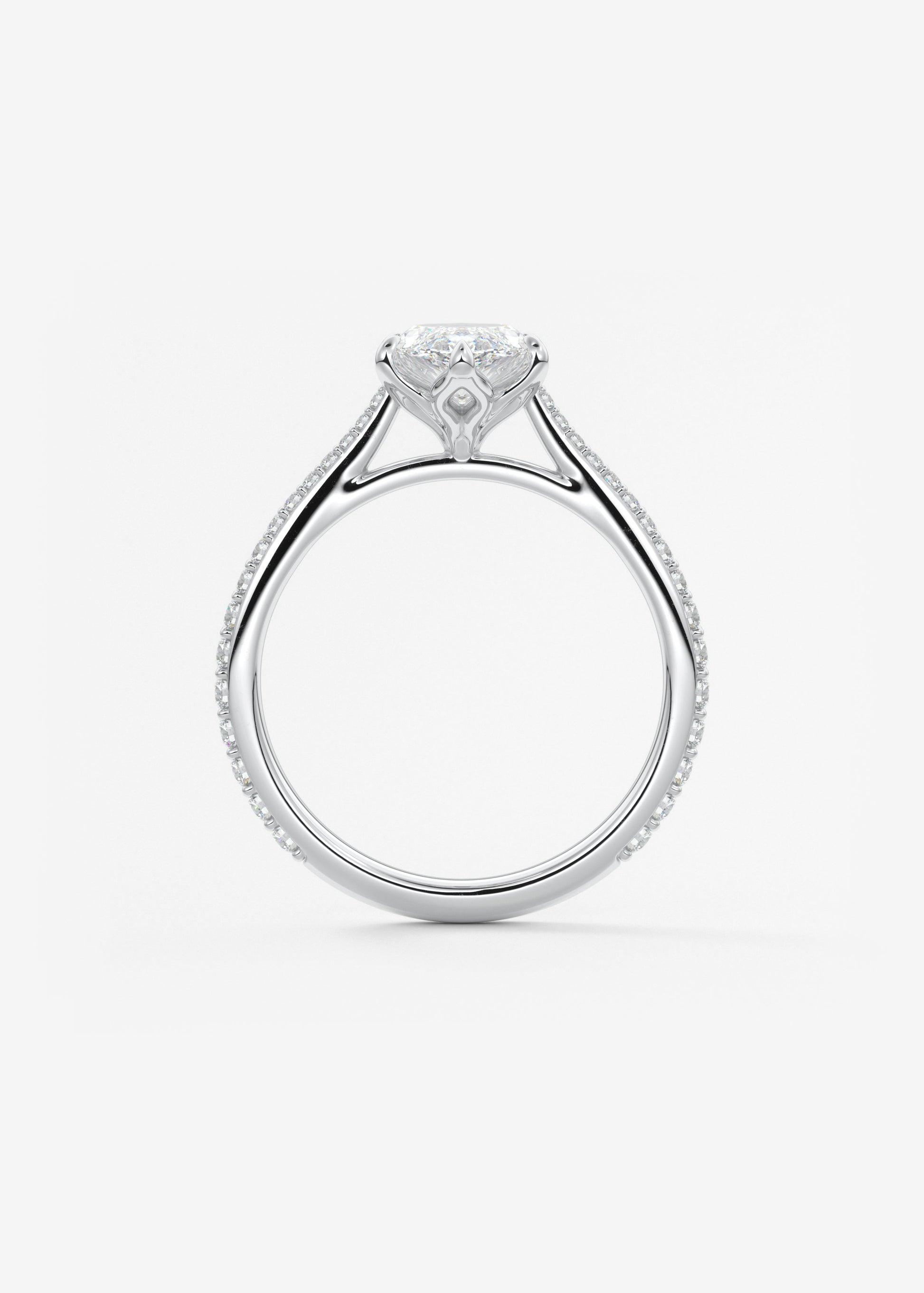 Oval Solitaire With Raised Basket Gallery Lab Grown Diamond Engagement Ring