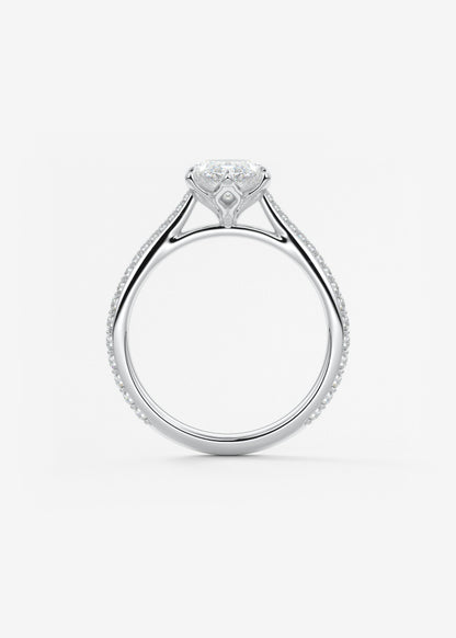 Oval Solitaire With Raised Basket Gallery Lab Grown Diamond Engagement Ring