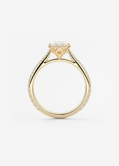 Oval Solitaire With Raised Basket Gallery Lab Grown Diamond Engagement Ring