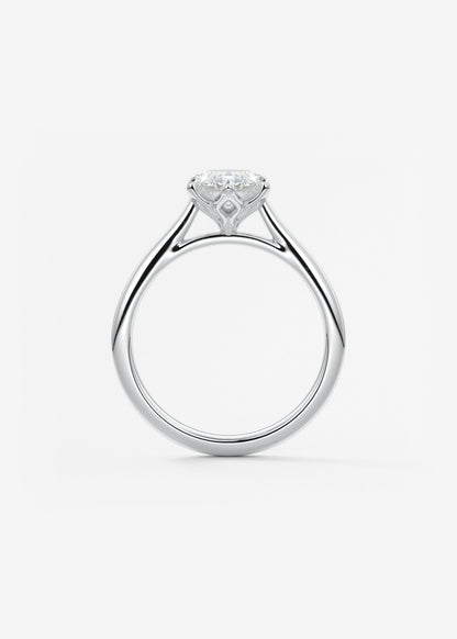 Oval Solitaire With Raised Basket Gallery Lab Grown Diamond Engagement Ring