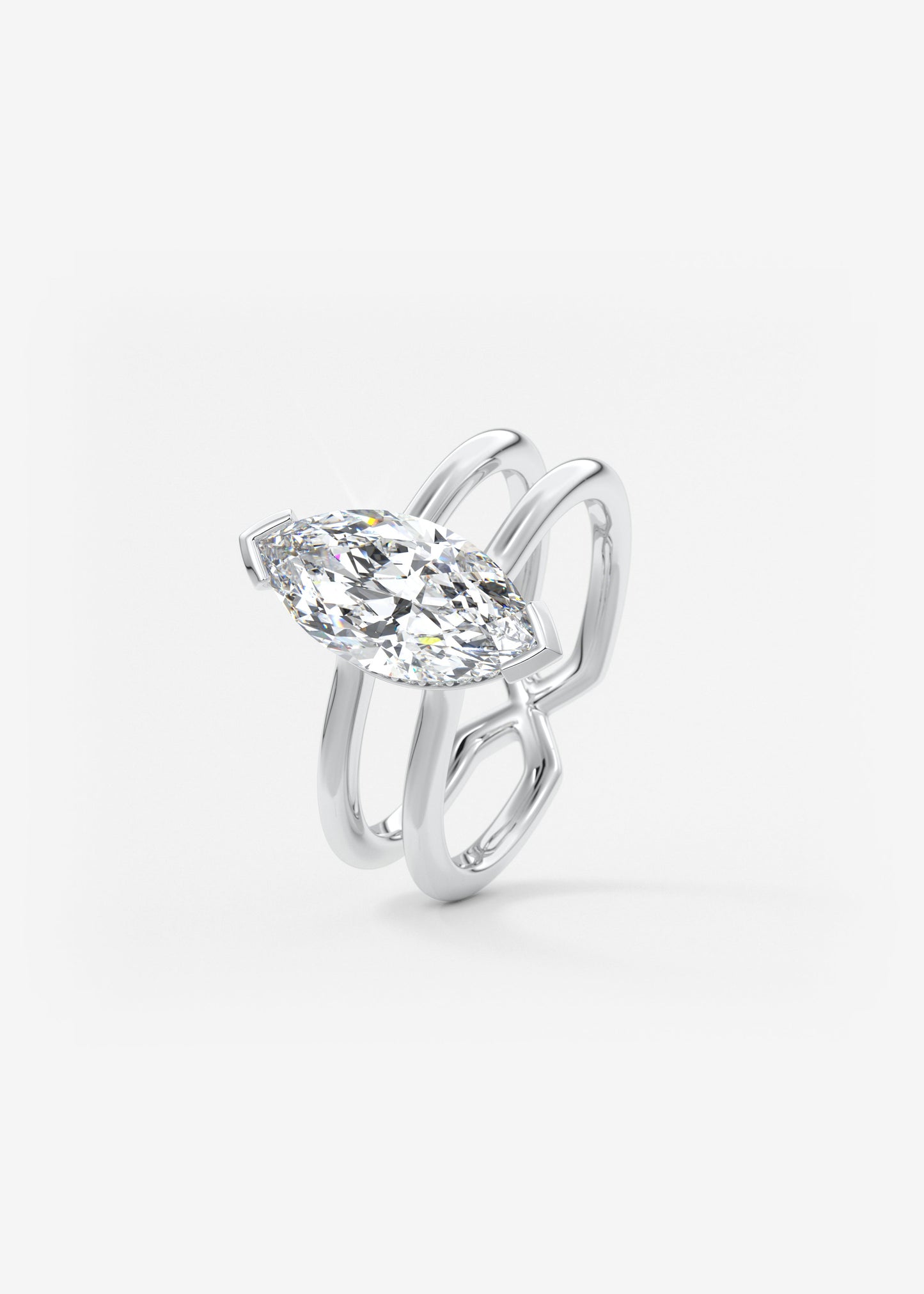 Oval Solitaire With Raised Basket Gallery Lab Grown Diamond Engagement Ring