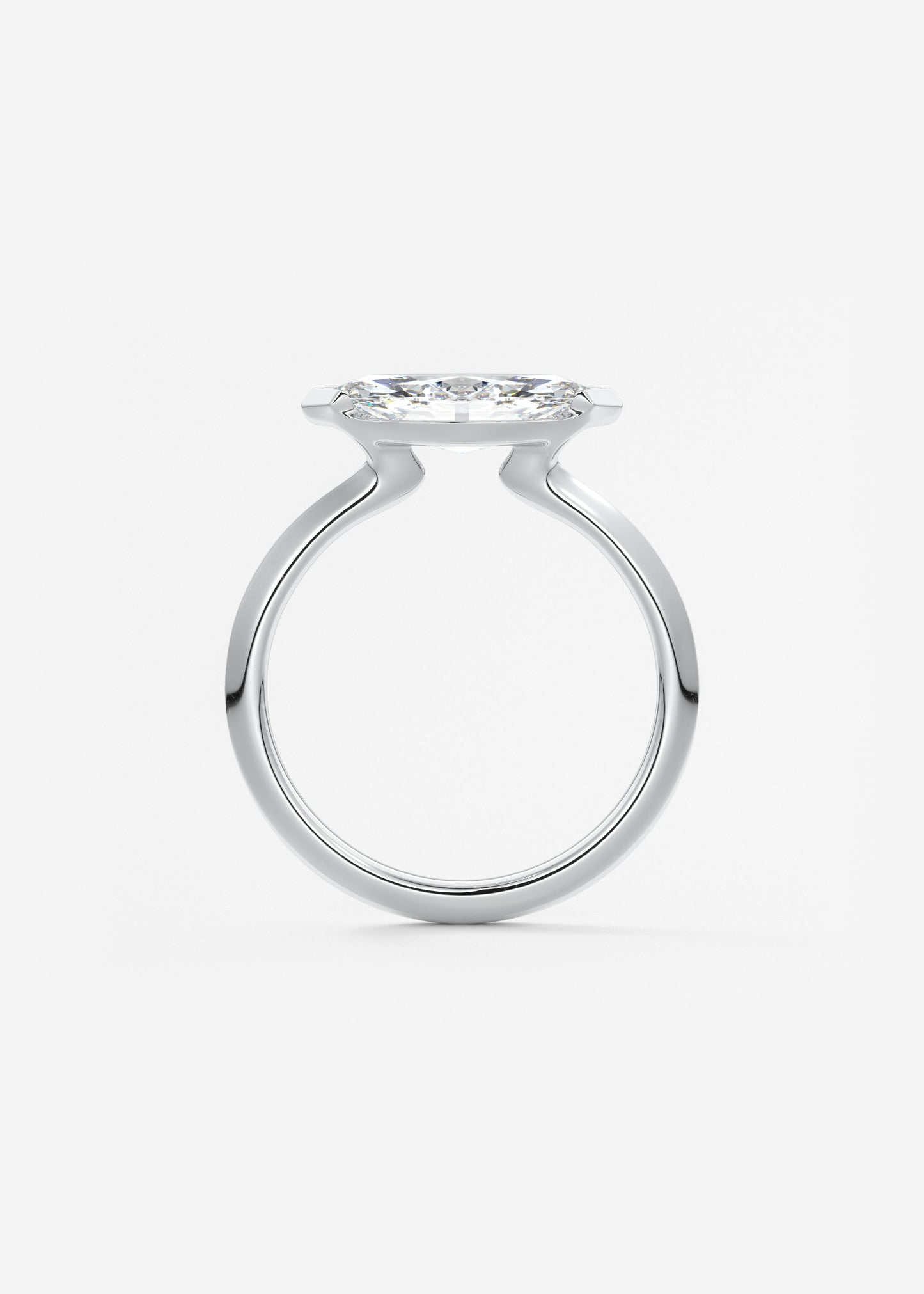 Oval Solitaire With Raised Basket Gallery Lab Grown Diamond Engagement Ring