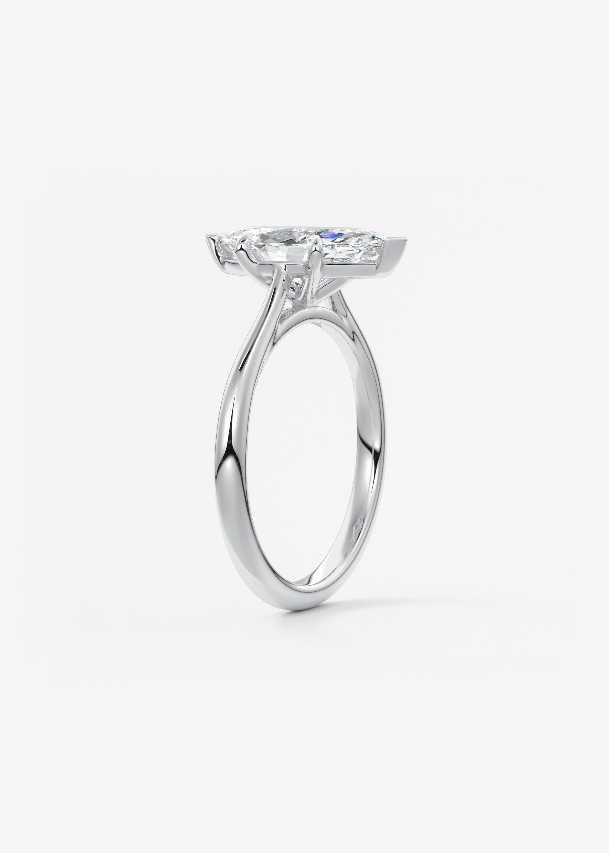 Oval Solitaire With Raised Basket Gallery Lab Grown Diamond Engagement Ring