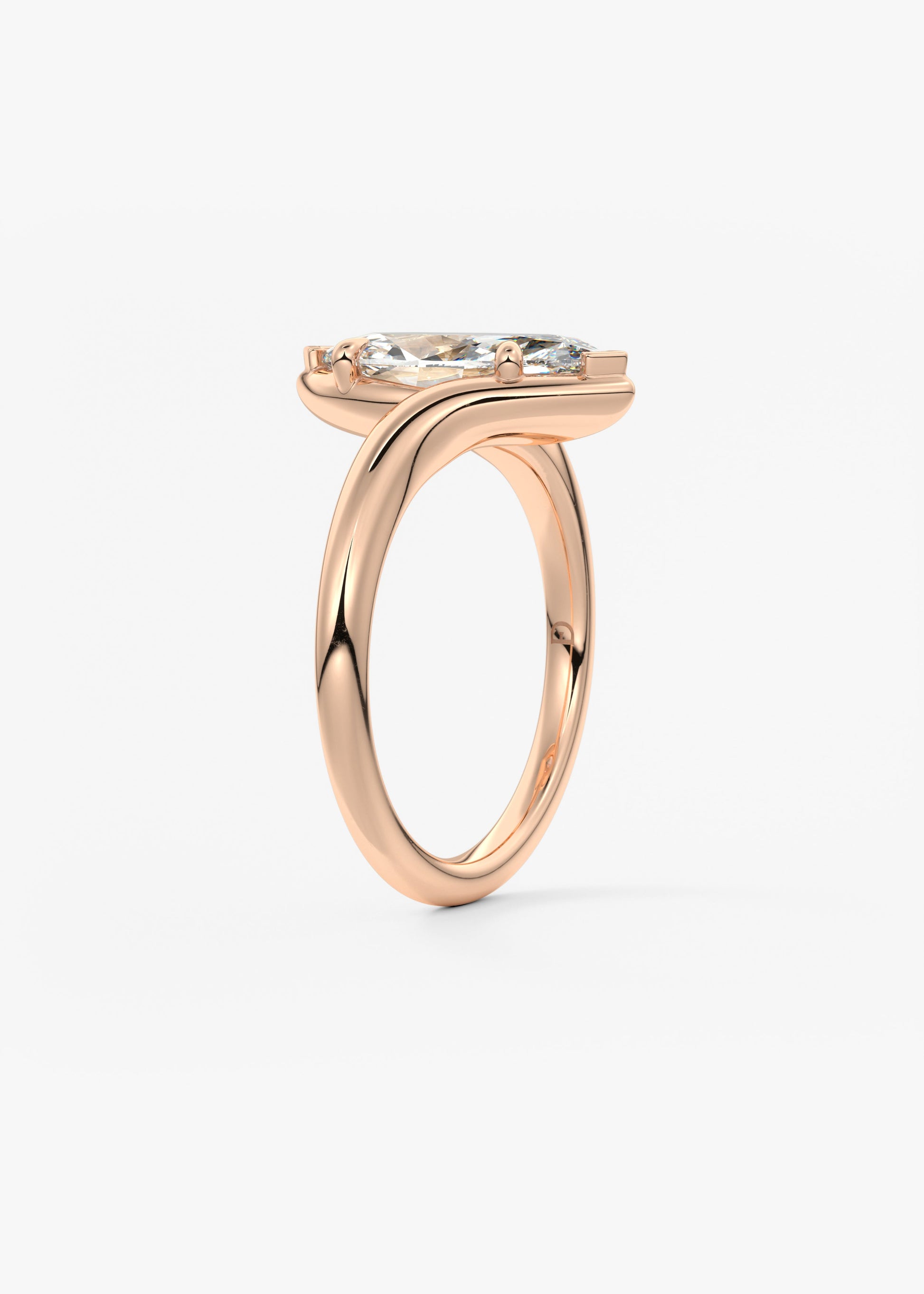 Oval Solitaire With Raised Basket Gallery Lab Grown Diamond Engagement Ring