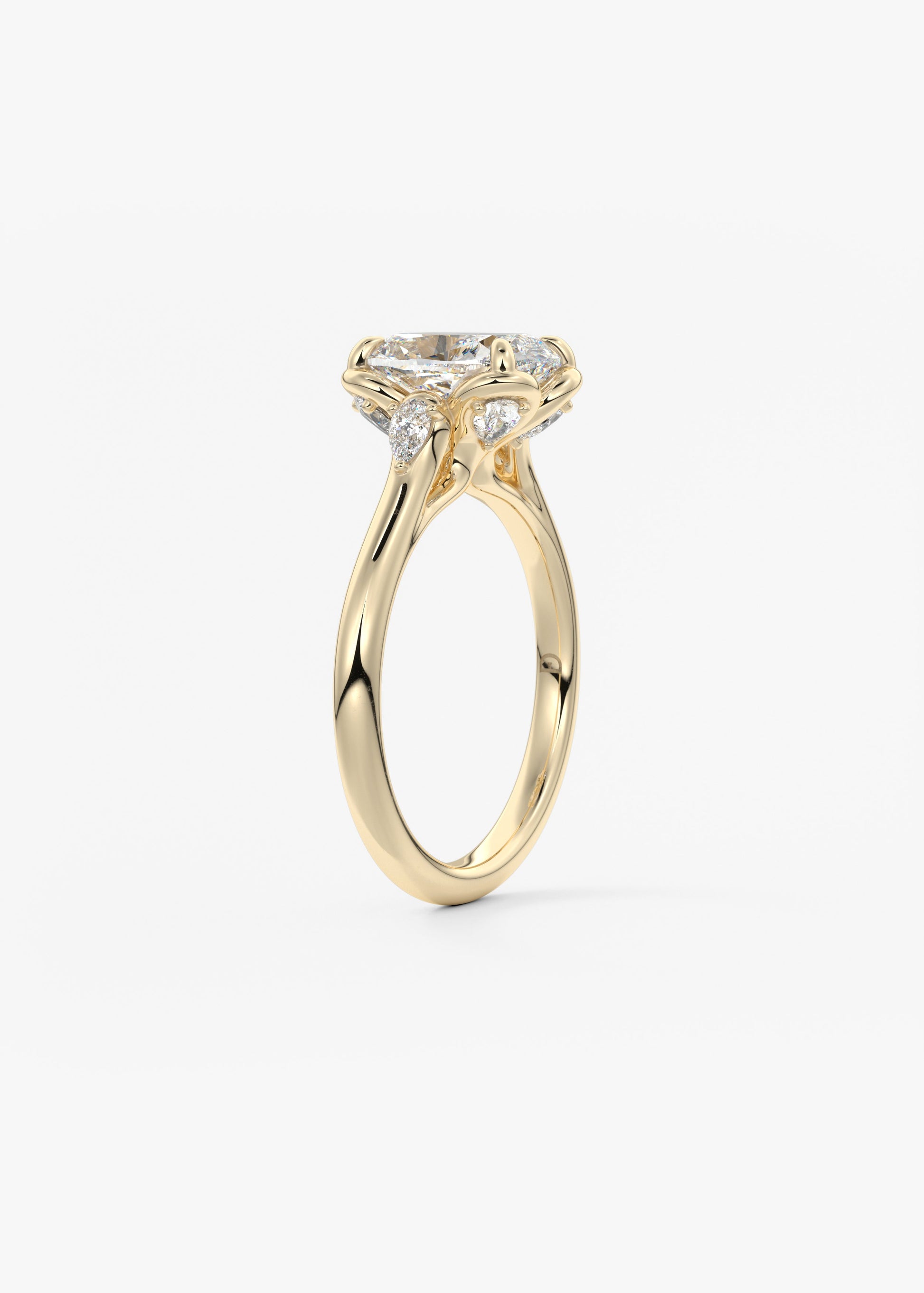 Oval Solitaire With Raised Basket Gallery Lab Grown Diamond Engagement Ring