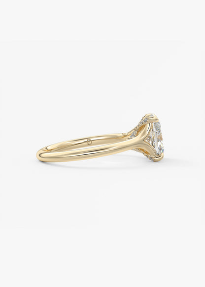 Oval Solitaire With Raised Basket Gallery Lab Grown Diamond Engagement Ring