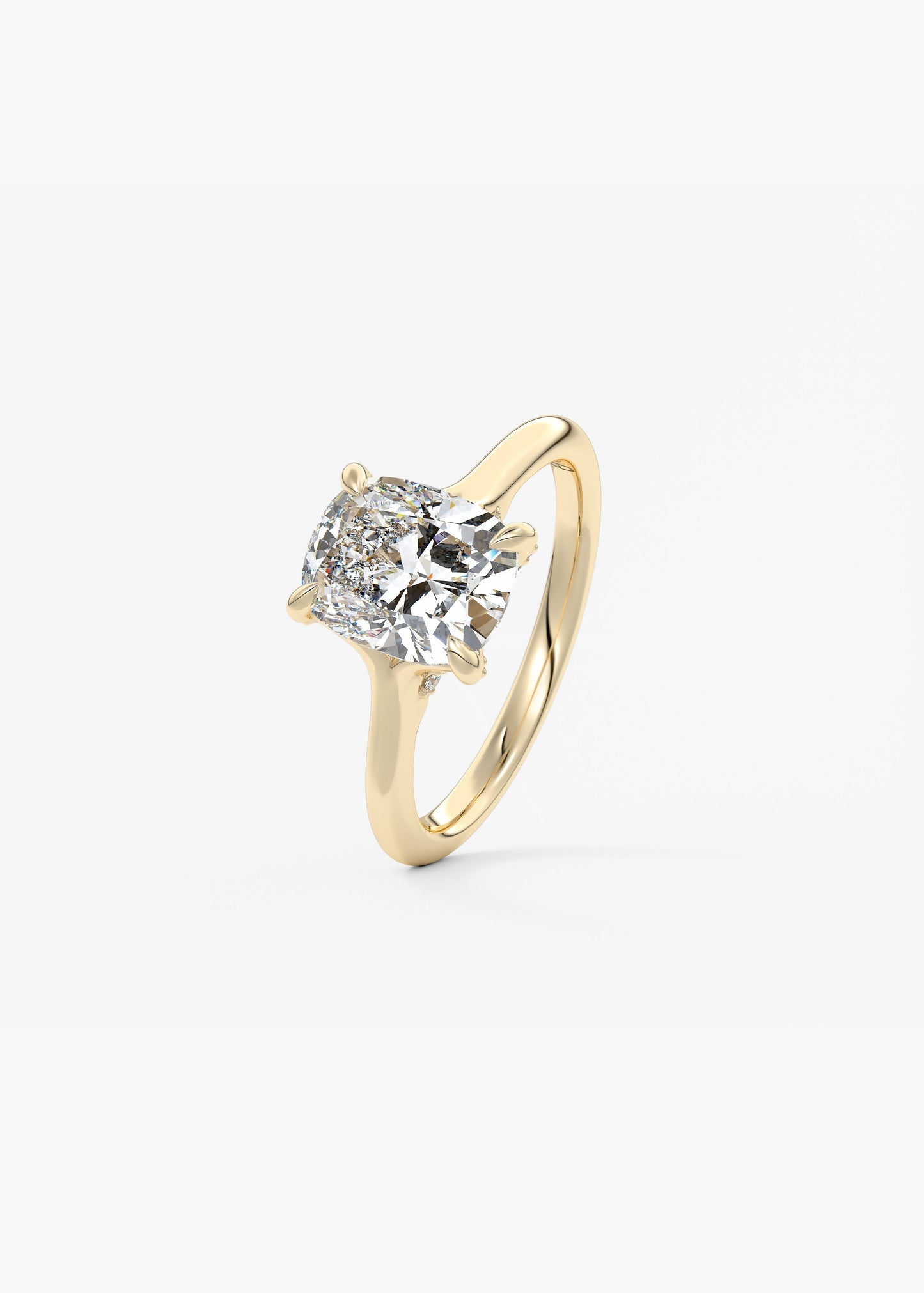 Oval Solitaire With Raised Basket Gallery Lab Grown Diamond Engagement Ring