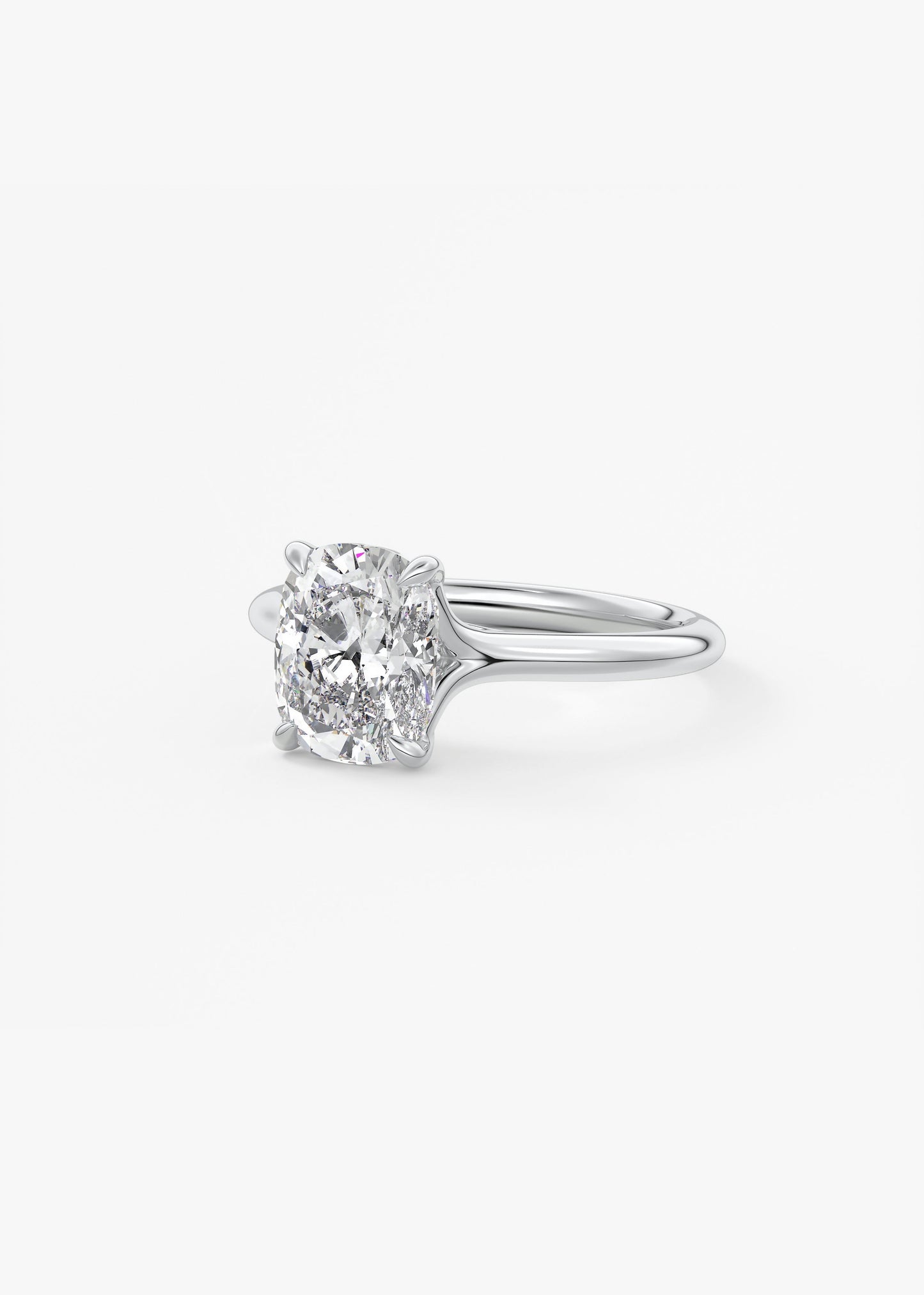 Oval Solitaire With Raised Basket Gallery Lab Grown Diamond Engagement Ring