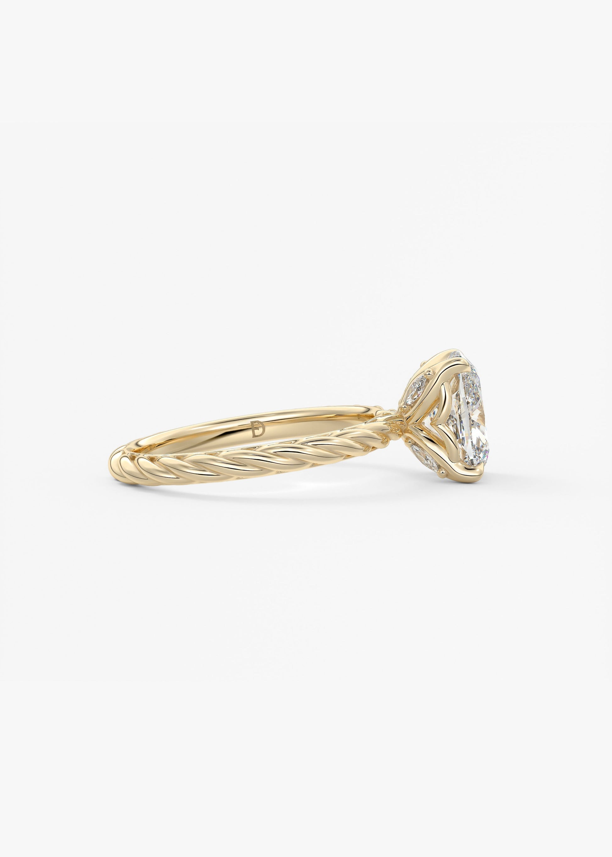 Oval Solitaire With Raised Basket Gallery Lab Grown Diamond Engagement Ring