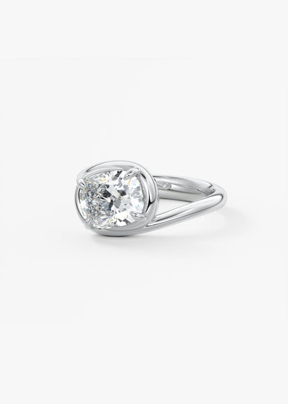 Oval Solitaire With Raised Basket Gallery Lab Grown Diamond Engagement Ring