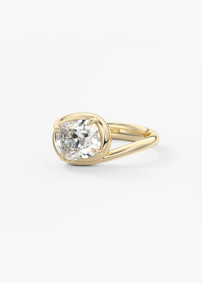 Oval Solitaire With Raised Basket Gallery Lab Grown Diamond Engagement Ring