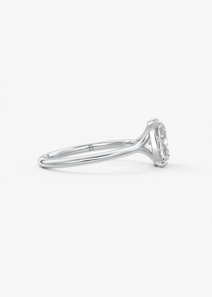 Oval Solitaire With Raised Basket Gallery Lab Grown Diamond Engagement Ring