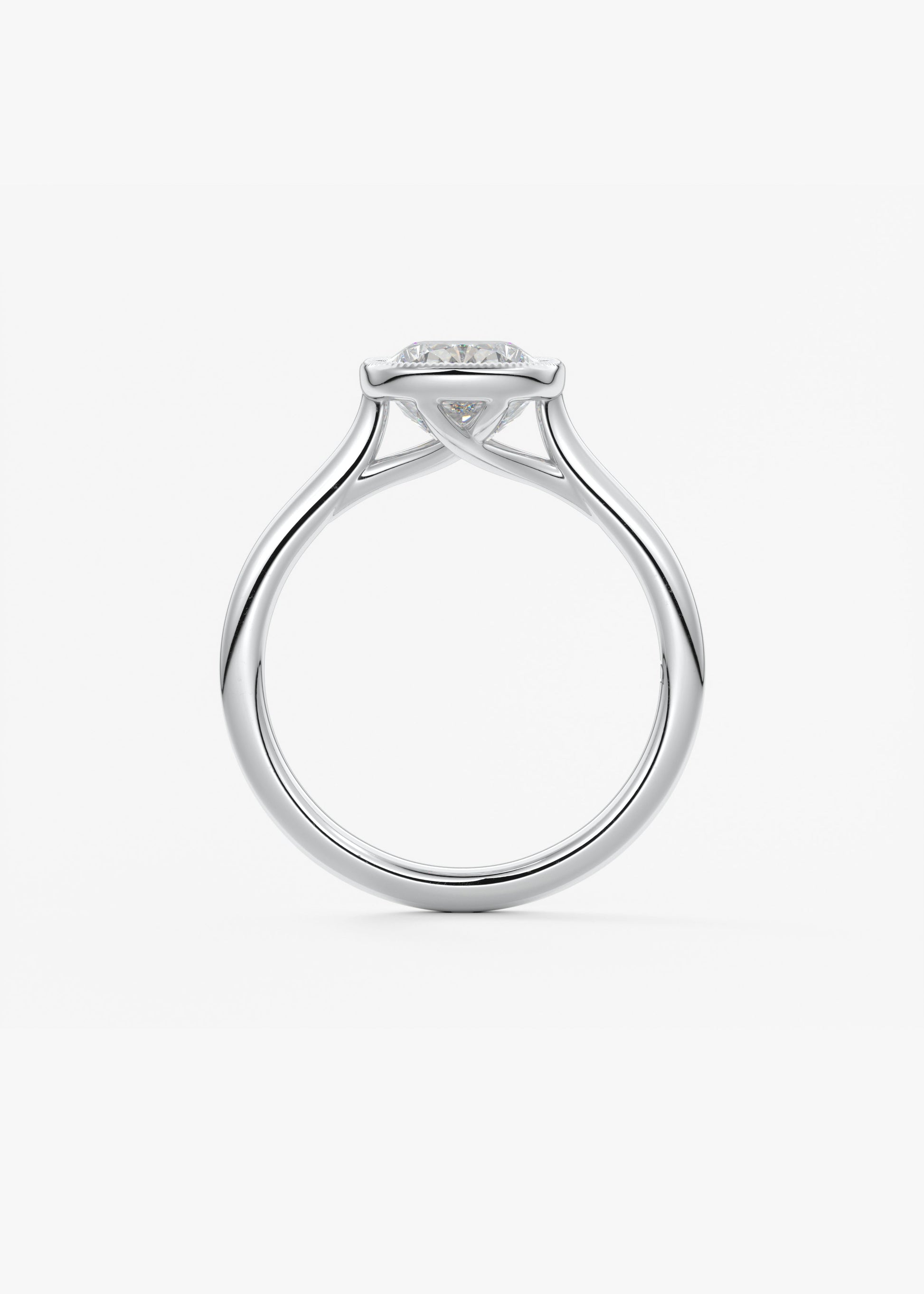 Oval Solitaire With Raised Basket Gallery Lab Grown Diamond Engagement Ring