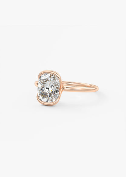 Oval Solitaire With Raised Basket Gallery Lab Grown Diamond Engagement Ring