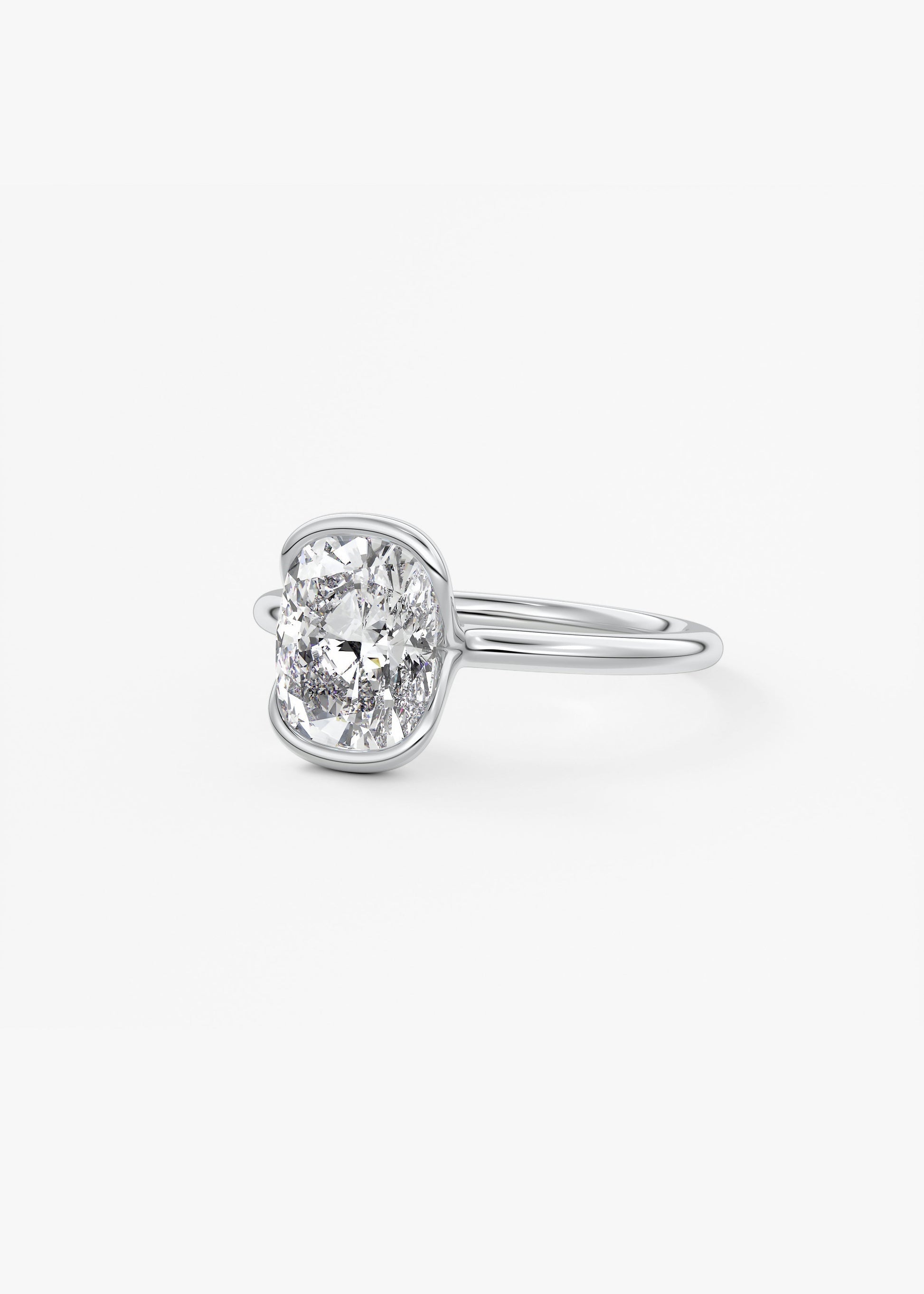 Oval Solitaire With Raised Basket Gallery Lab Grown Diamond Engagement Ring