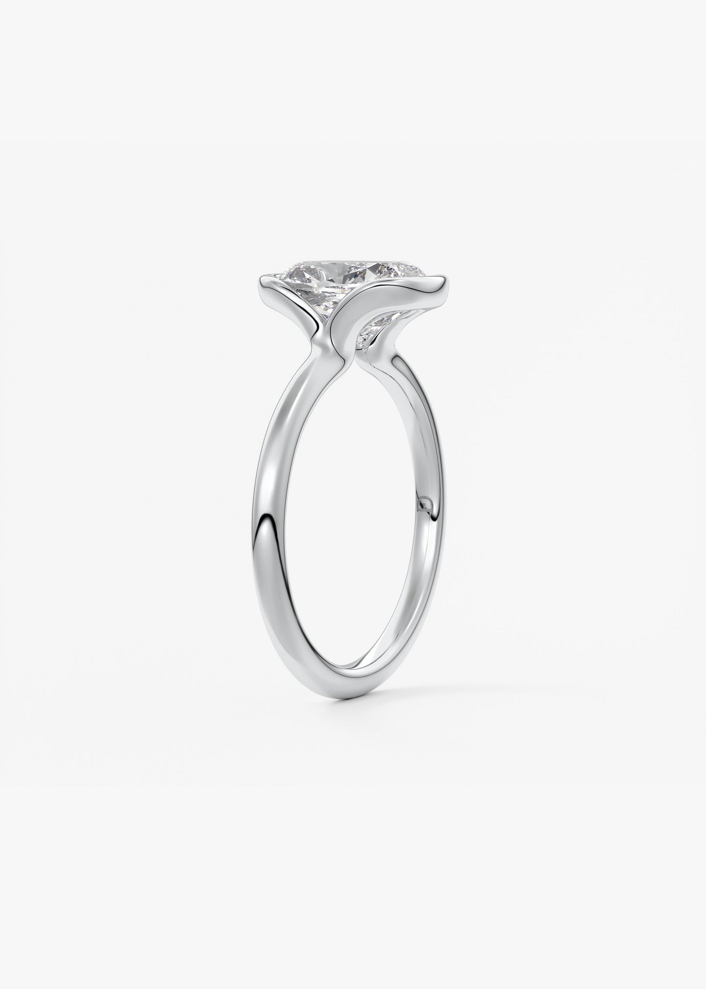 Oval Solitaire With Raised Basket Gallery Lab Grown Diamond Engagement Ring