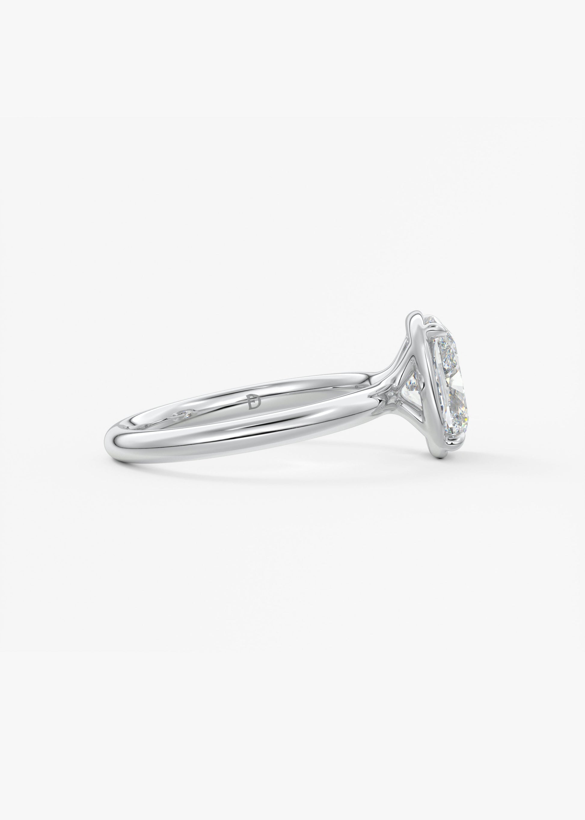 Oval Solitaire With Raised Basket Gallery Lab Grown Diamond Engagement Ring