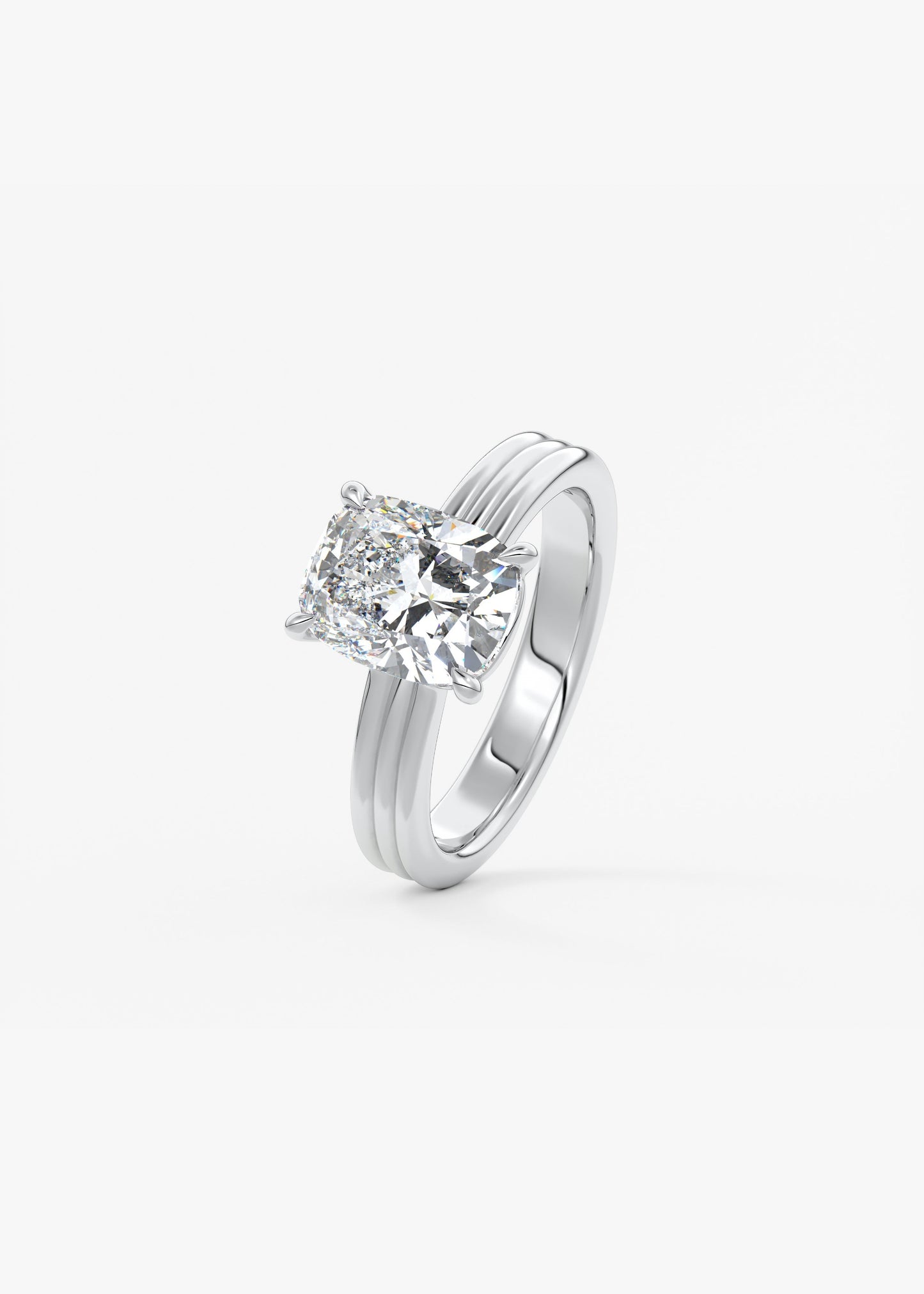 Oval Solitaire With Raised Basket Gallery Lab Grown Diamond Engagement Ring