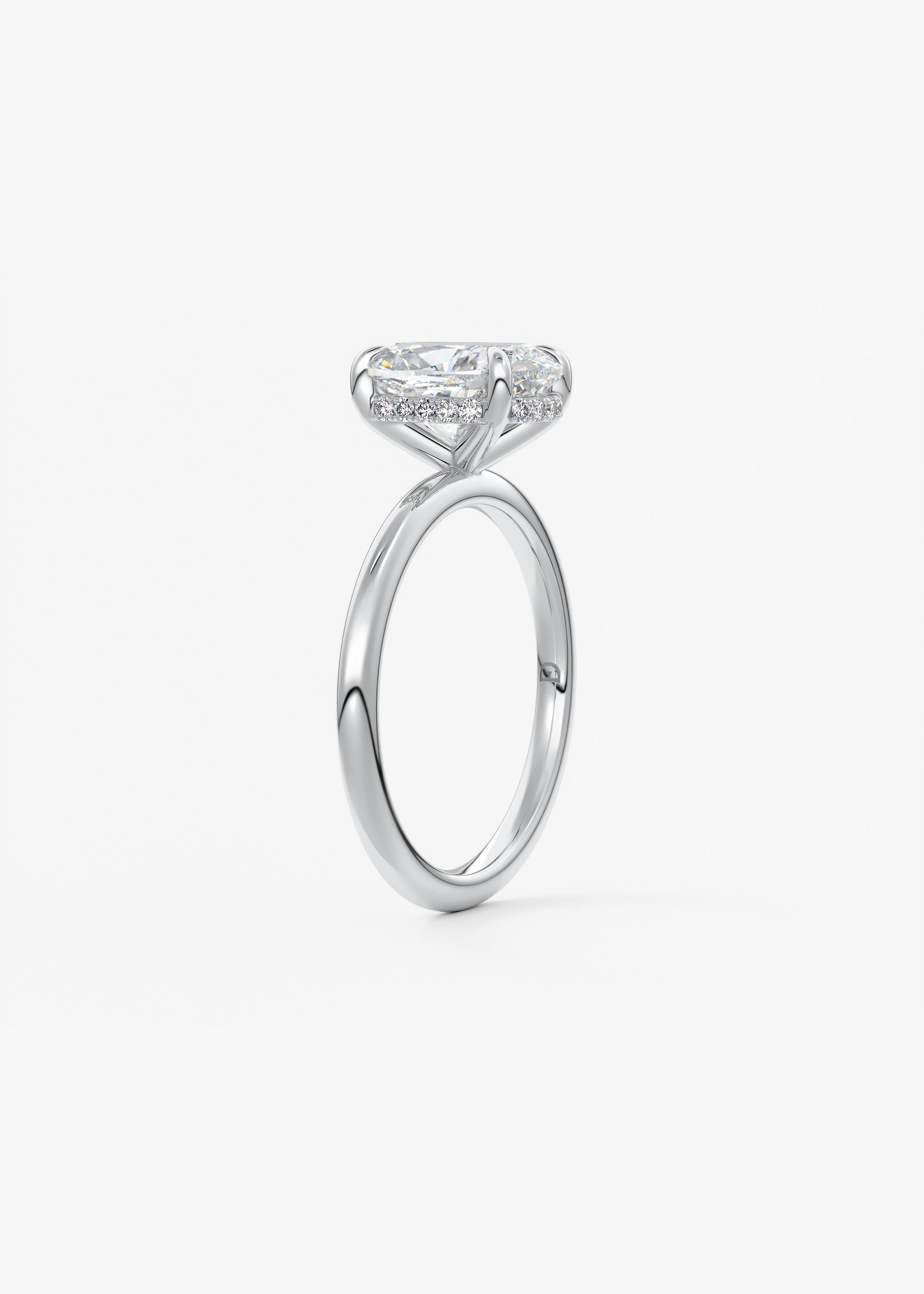Oval Solitaire With Raised Basket Gallery Lab Grown Diamond Engagement Ring