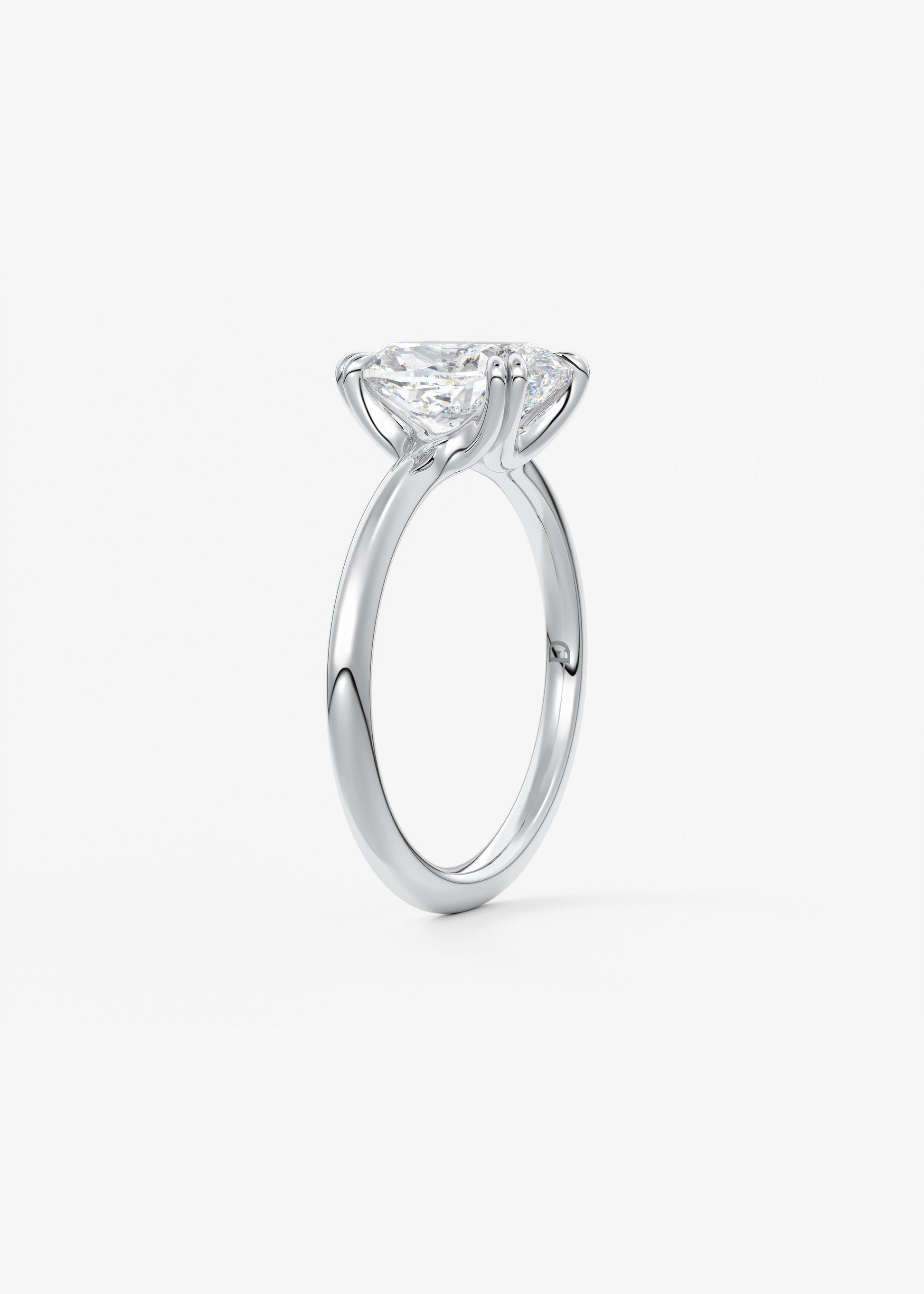 Oval Solitaire With Raised Basket Gallery Lab Grown Diamond Engagement Ring