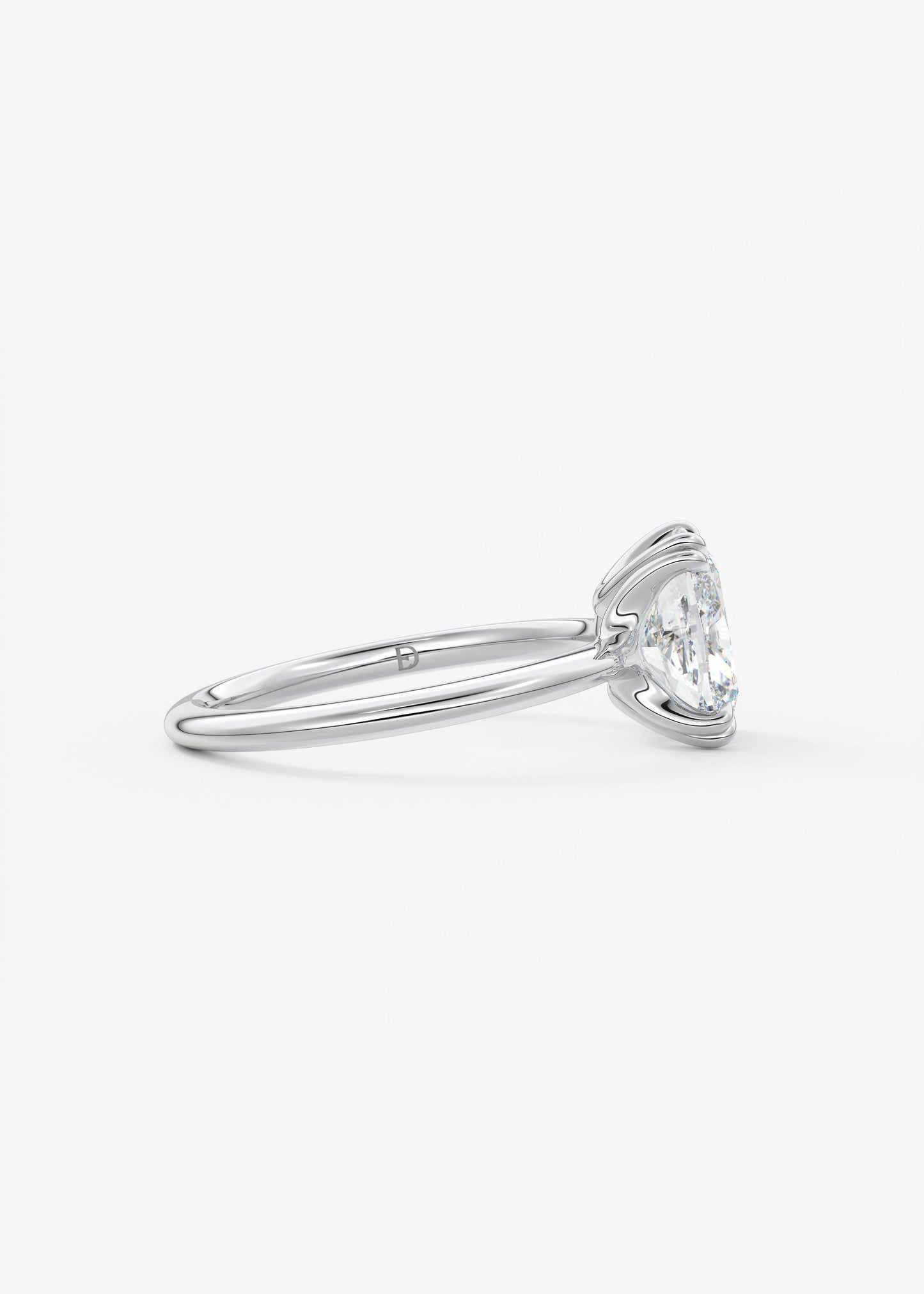 Oval Solitaire With Raised Basket Gallery Lab Grown Diamond Engagement Ring