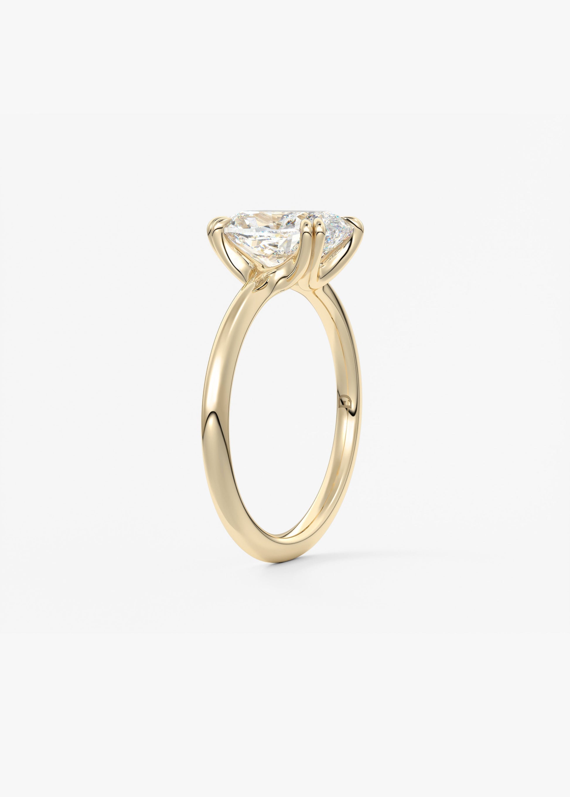 Oval Solitaire With Raised Basket Gallery Lab Grown Diamond Engagement Ring