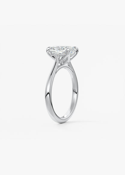 Oval Solitaire With Raised Basket Gallery Lab Grown Diamond Engagement Ring