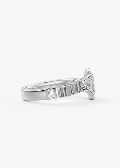 Oval Solitaire With Raised Basket Gallery Lab Grown Diamond Engagement Ring