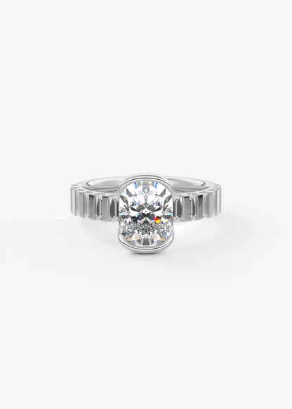 Oval Solitaire With Raised Basket Gallery Lab Grown Diamond Engagement Ring