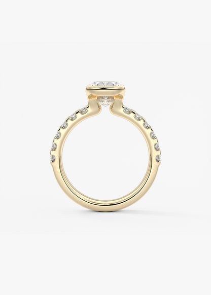 Oval Solitaire With Raised Basket Gallery Lab Grown Diamond Engagement Ring