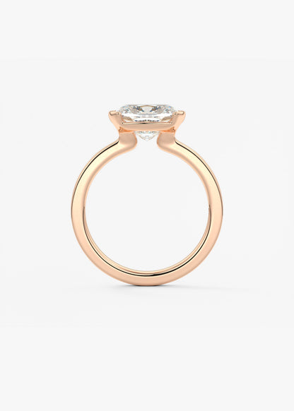 Oval Solitaire With Raised Basket Gallery Lab Grown Diamond Engagement Ring