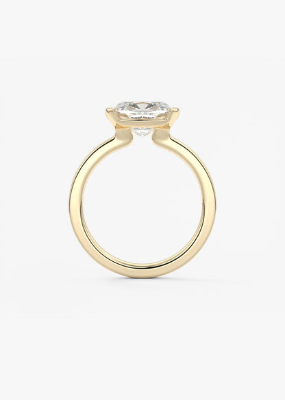 Oval Solitaire With Raised Basket Gallery Lab Grown Diamond Engagement Ring