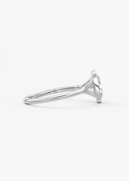 Oval Solitaire With Raised Basket Gallery Lab Grown Diamond Engagement Ring