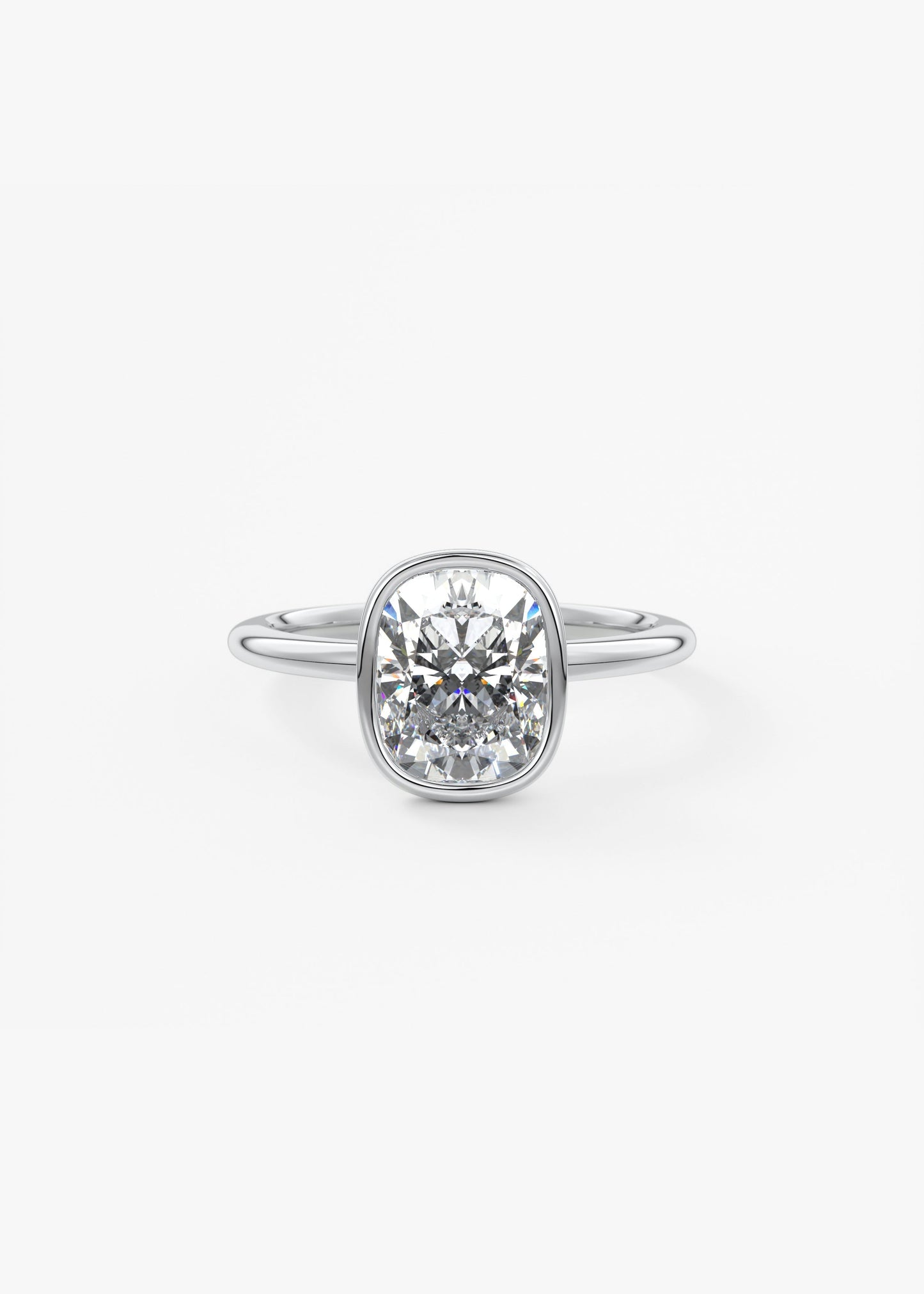 Oval Solitaire With Raised Basket Gallery Lab Grown Diamond Engagement Ring