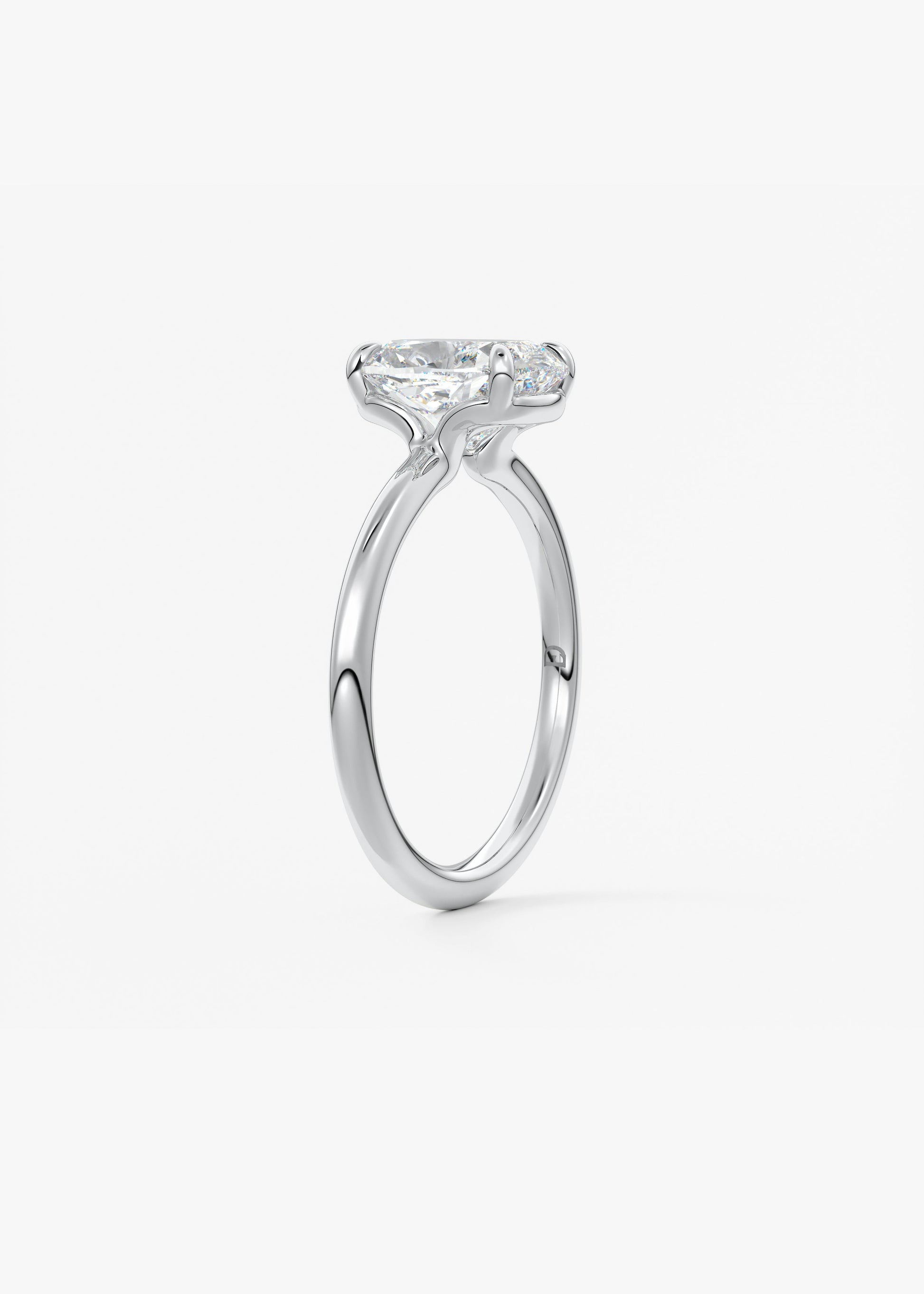 Oval Solitaire With Raised Basket Gallery Lab Grown Diamond Engagement Ring