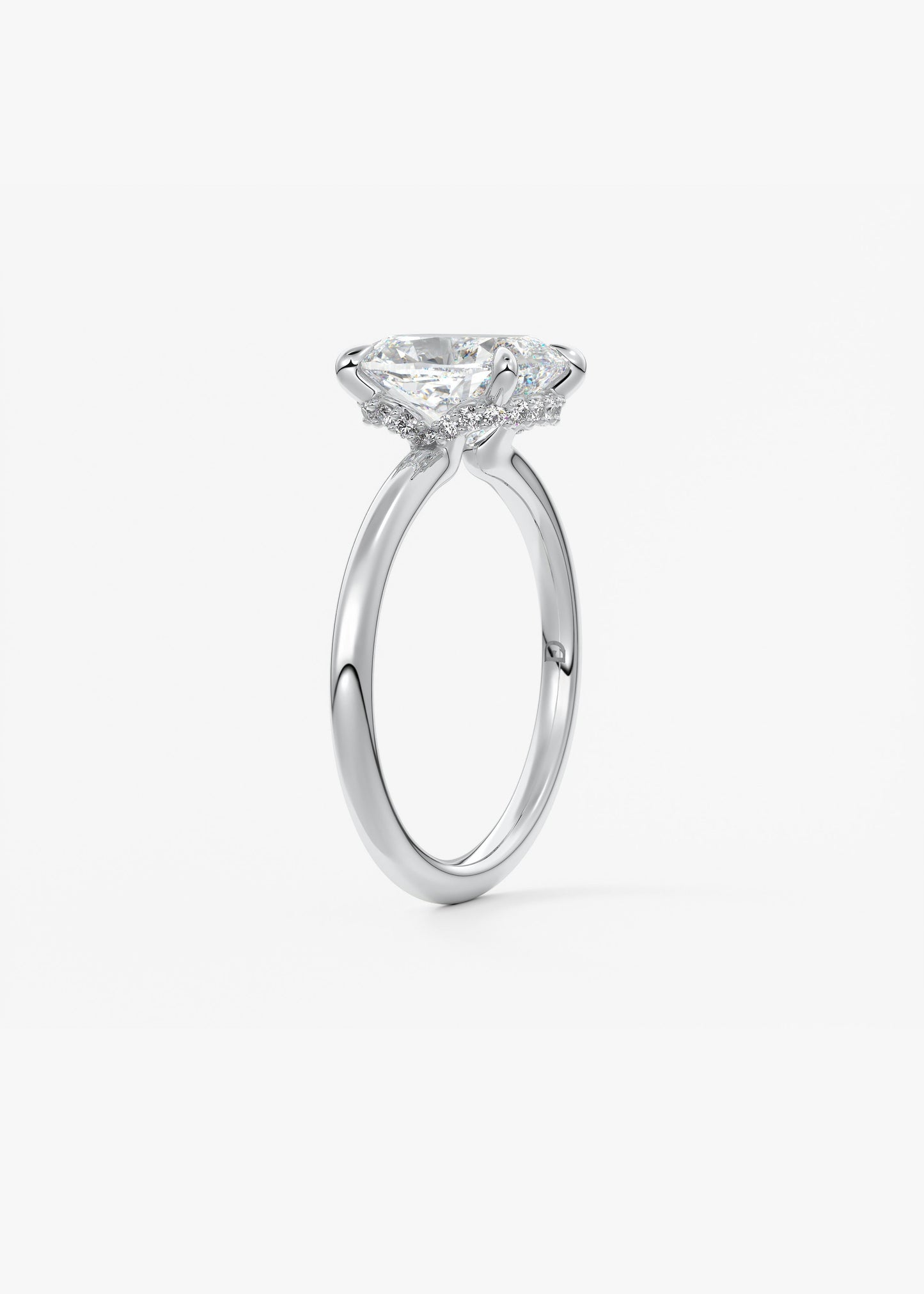 Oval Solitaire With Raised Basket Gallery Lab Grown Diamond Engagement Ring