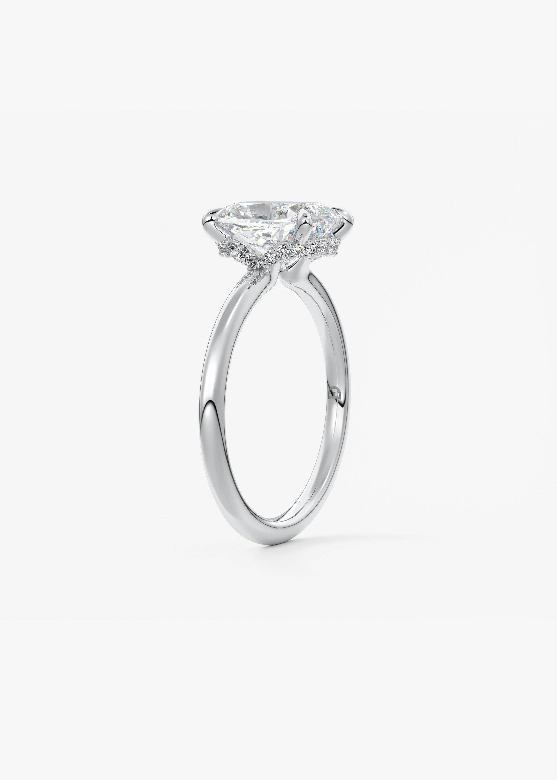 Oval Solitaire With Raised Basket Gallery Lab Grown Diamond Engagement Ring
