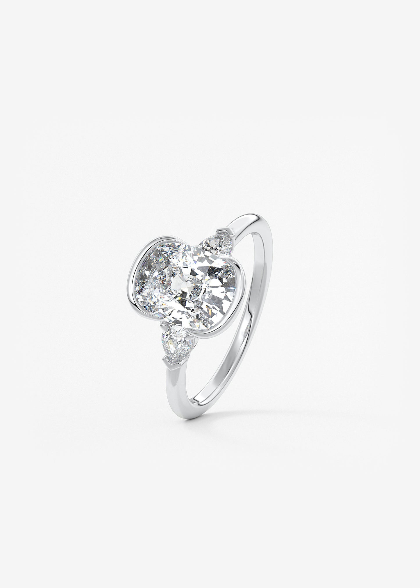 Oval Solitaire With Raised Basket Gallery Lab Grown Diamond Engagement Ring