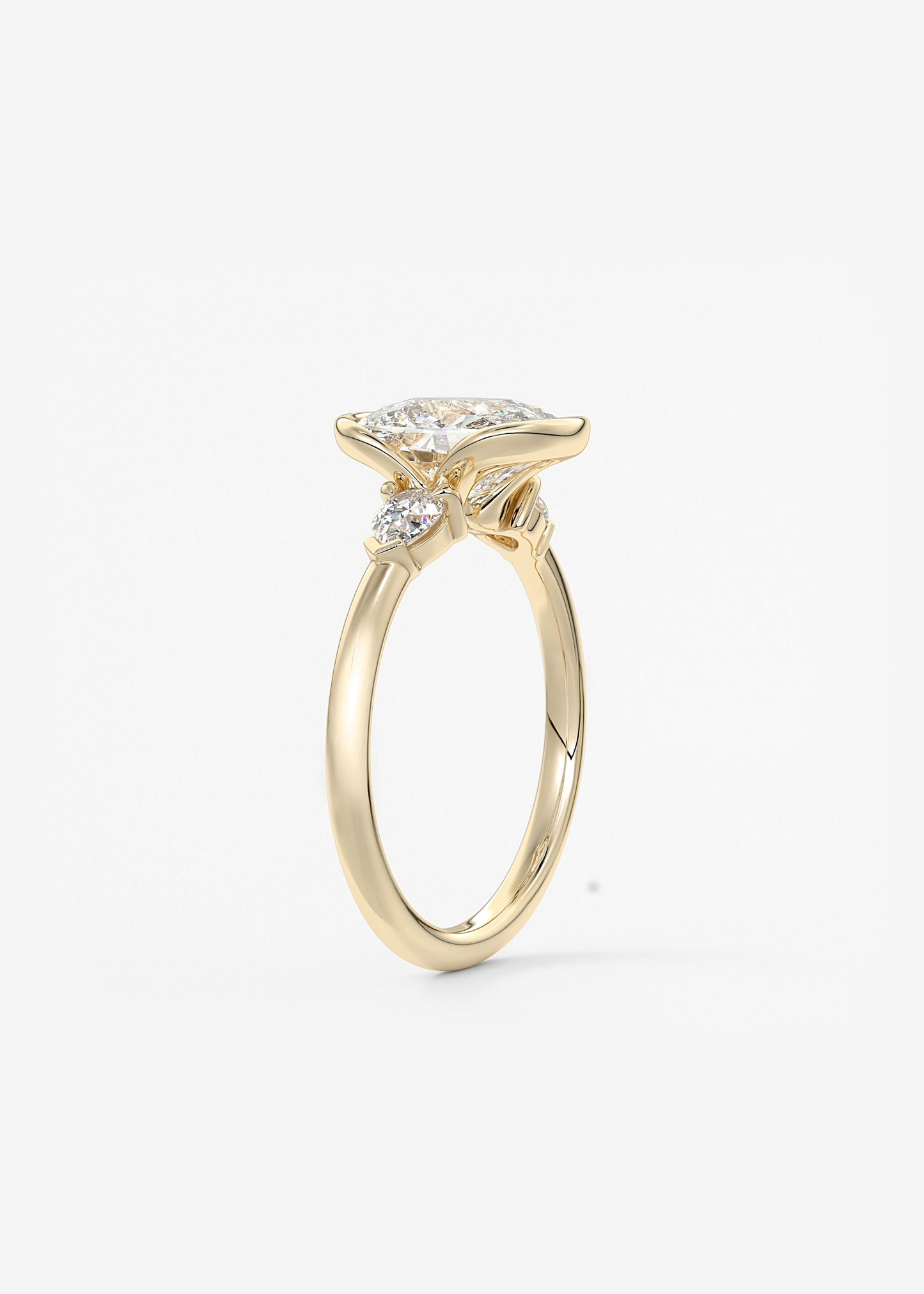Oval Solitaire With Raised Basket Gallery Lab Grown Diamond Engagement Ring