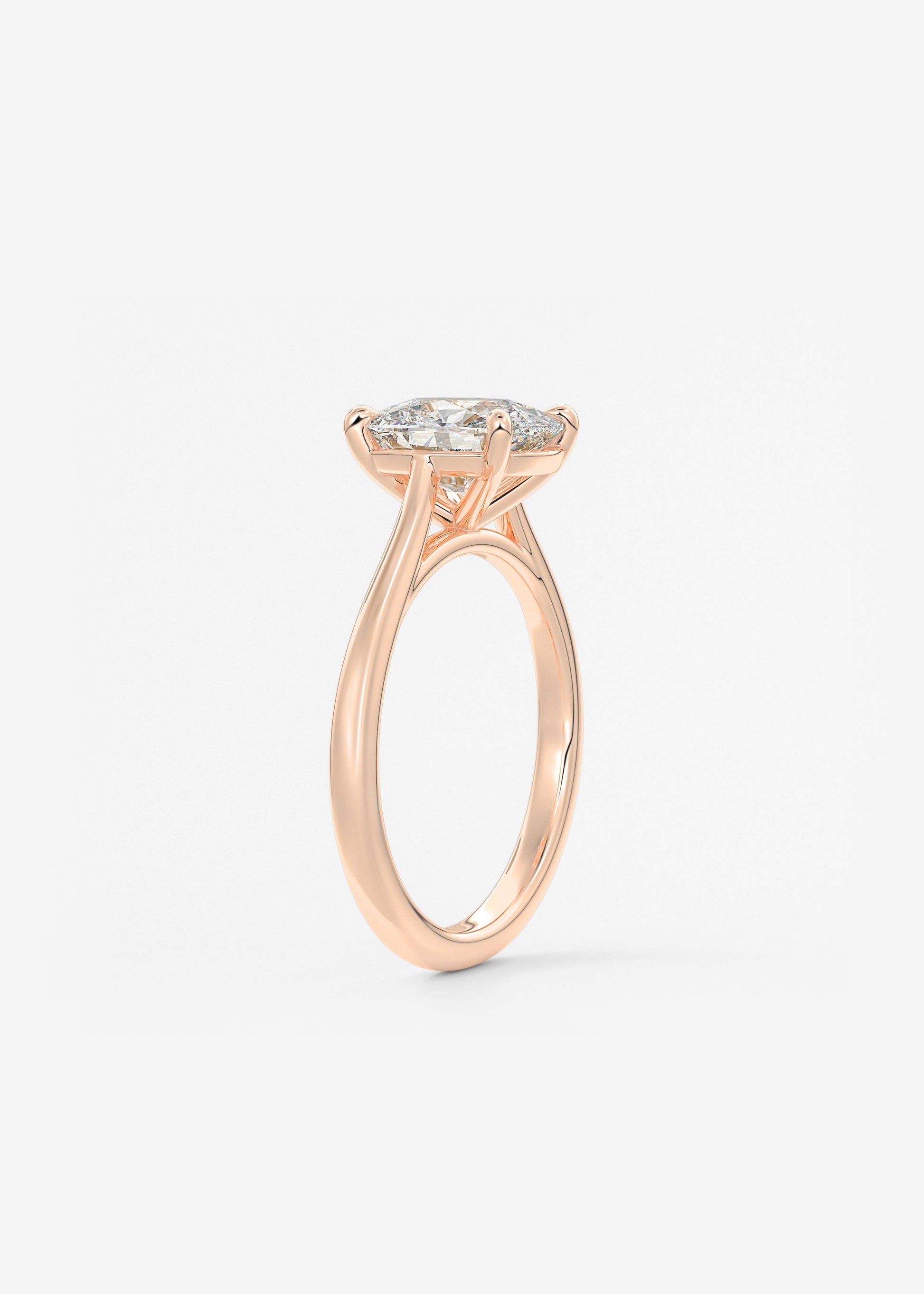 Oval Solitaire With Raised Basket Gallery Lab Grown Diamond Engagement Ring