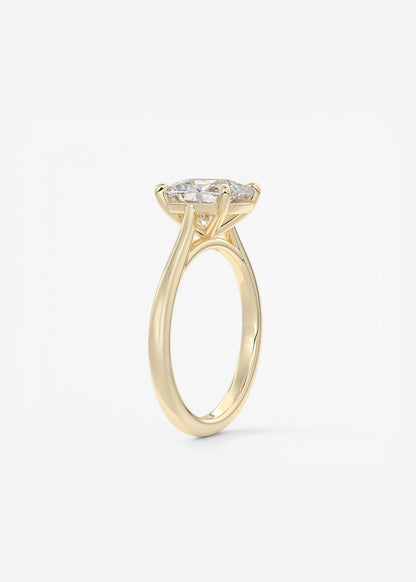 Oval Solitaire With Raised Basket Gallery Lab Grown Diamond Engagement Ring