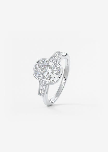 Oval Solitaire With Raised Basket Gallery Lab Grown Diamond Engagement Ring