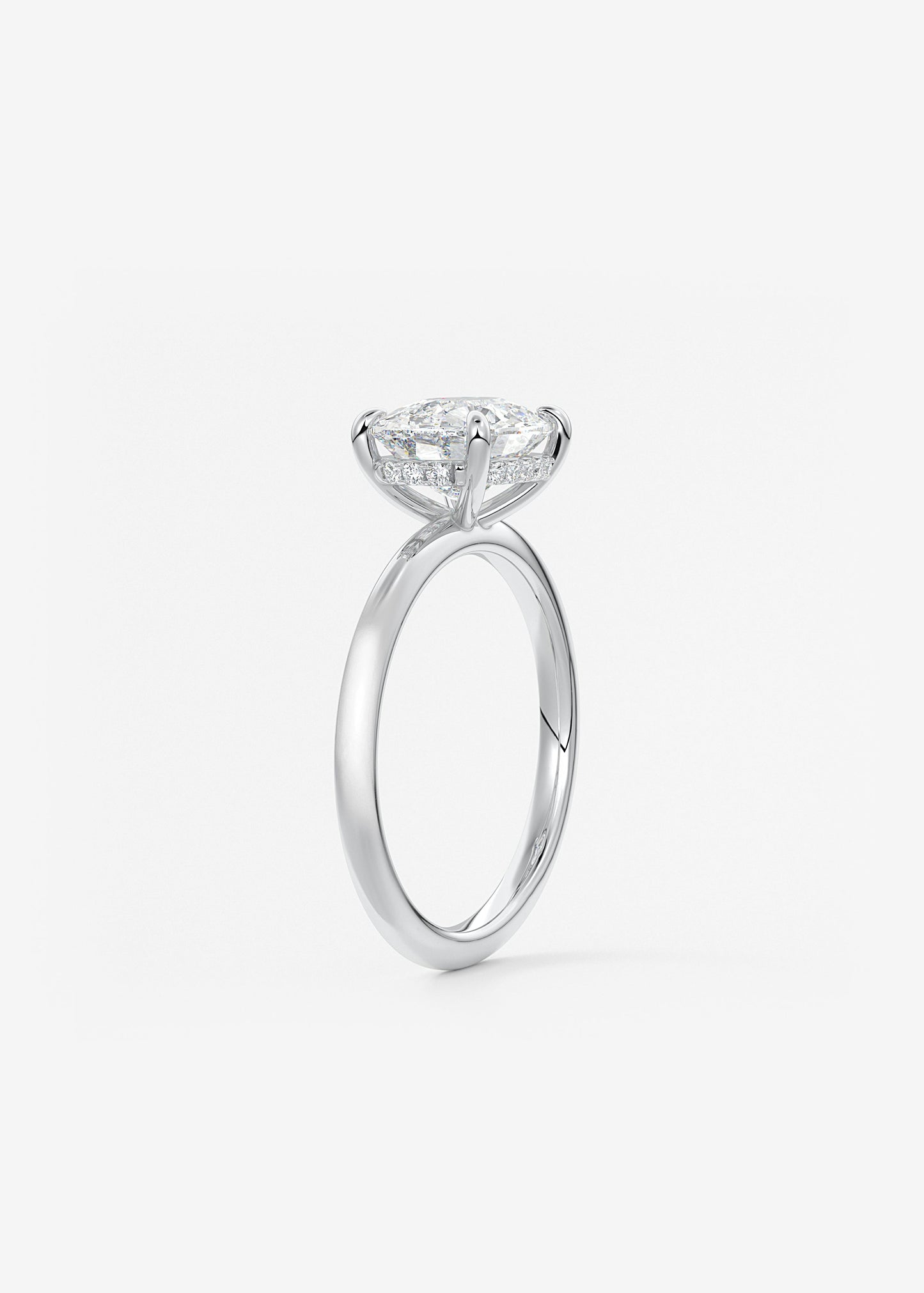Oval Solitaire With Raised Basket Gallery Lab Grown Diamond Engagement Ring